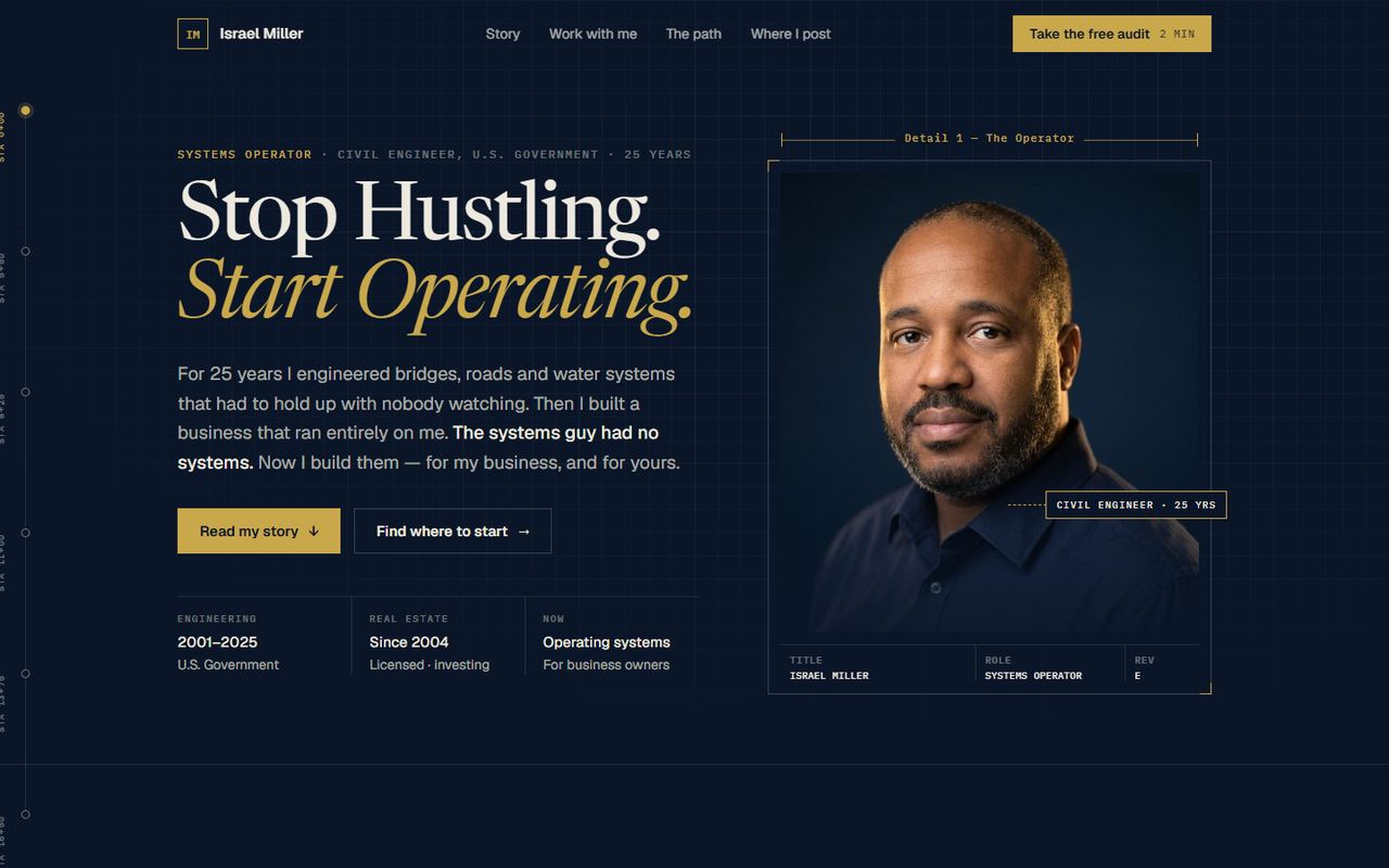 theisraelmiller.com after the rebuild