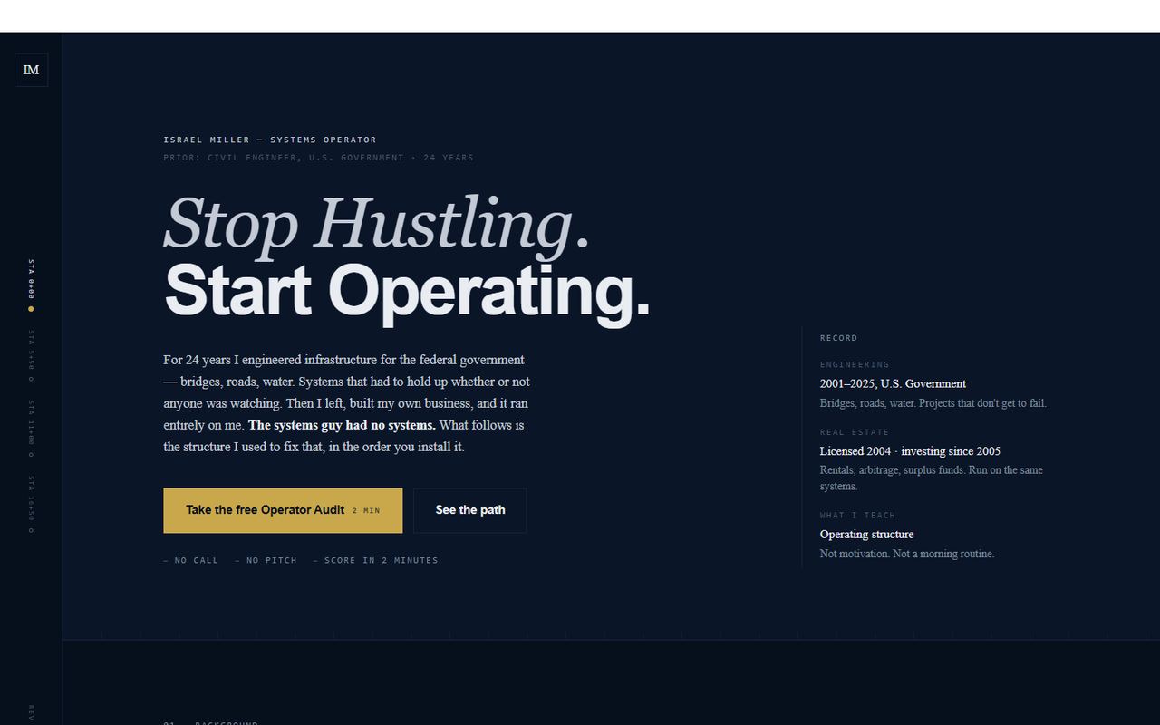 theisraelmiller.com before the rebuild